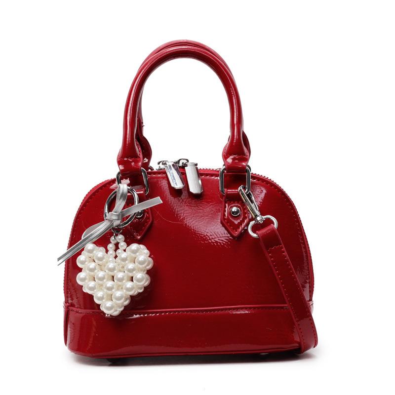 Solid Color Simple And Versatile Portable Shell Bag Women'S Light Luxury Niche High-End Shoulder Messenger Bag