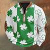 Men's St. Patrick's Day Vintage Casual Zip Sweatshirt Outdoor Casual Top