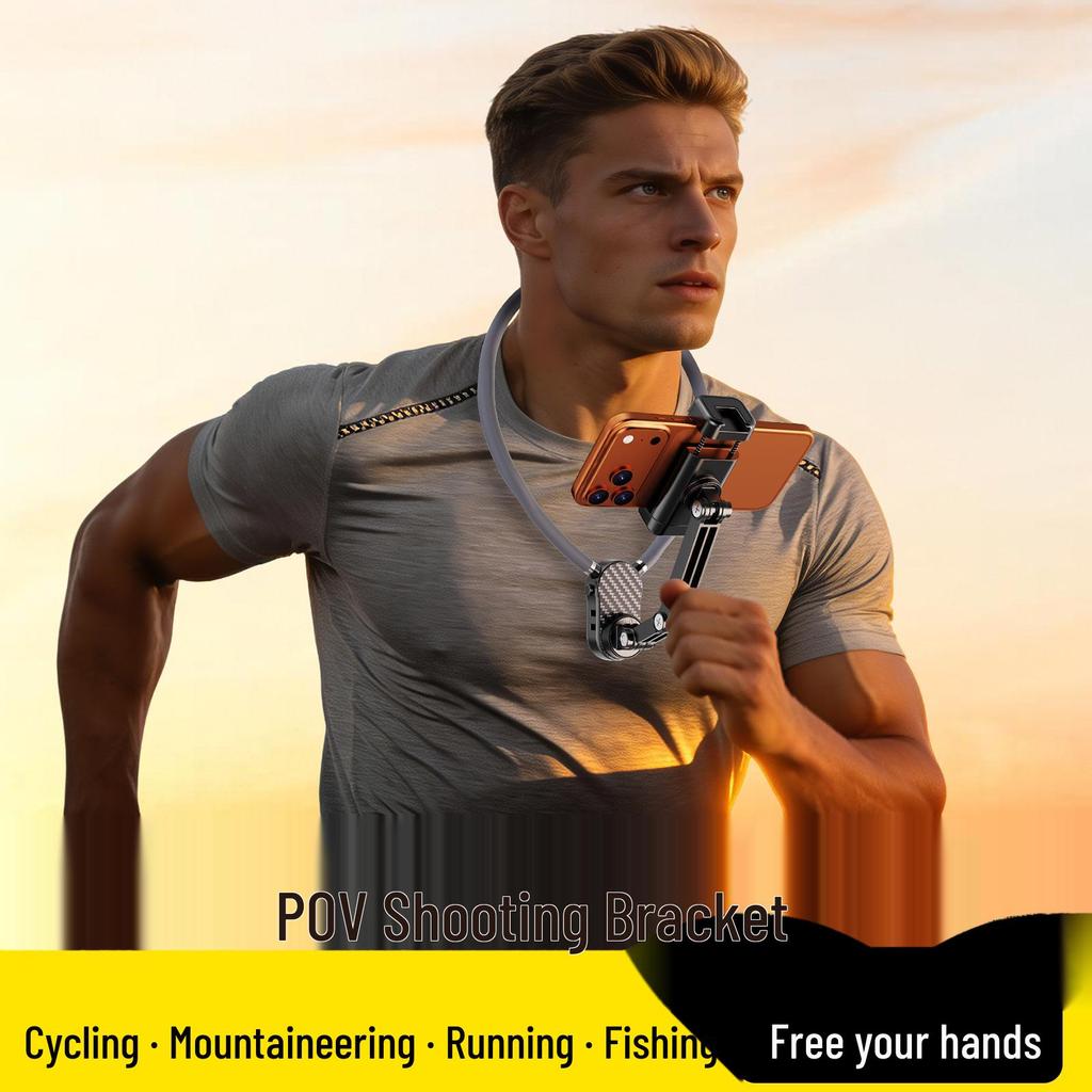 Neck-Mounted Magnetic Bracket for First-Person View Shooting: Outdoor Sports Camera & Phone Holder for Climbing, Fishing, and Cycling