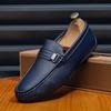 Fashion Leather Mens Loafers Luxury Brand Men Casual Shoes Lightweight Slip On Walking Boat Shoes Comfortable Lazy Driving Shoes