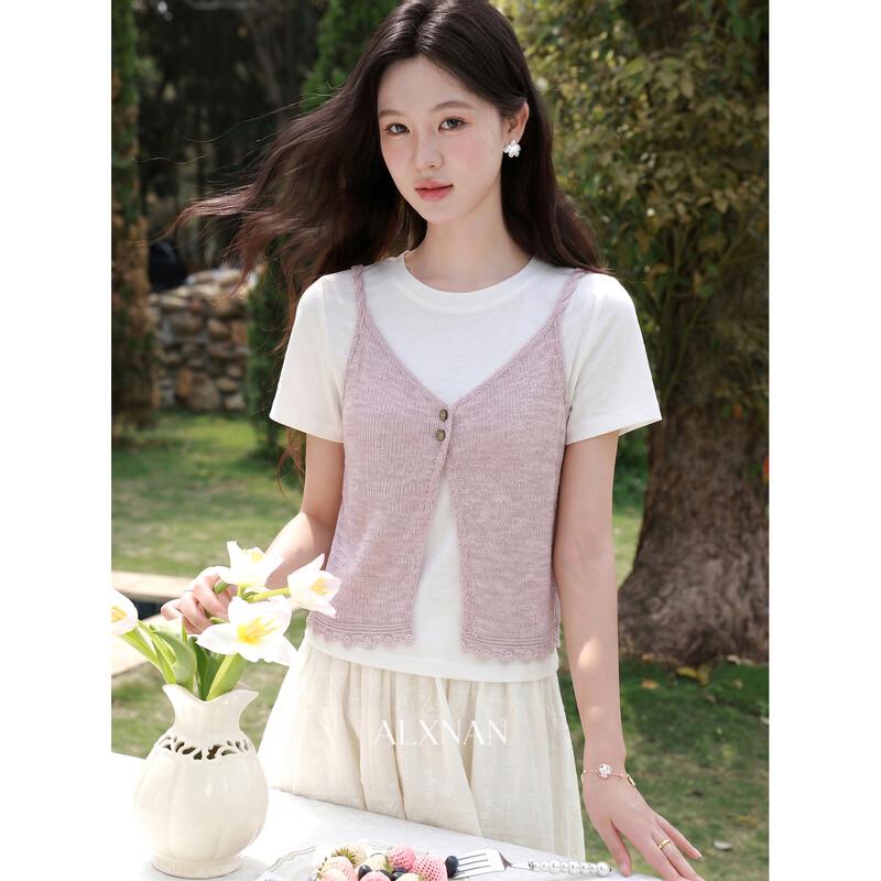 Women s Layered Look Short Sleeve T-Shirt L