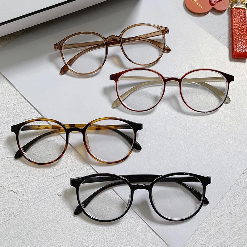 Female's Round Shape Clear Lens Myopia Spectacles Transparent Near Sight Frames Eyeglasses Eye Spectacles Unisex Anti-blue Ray Diopter Myopia