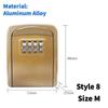 Wall Mount Key Safe Box Weatherproof Key Storage Secret Box Organizer 4 Digit Combination Password Security Code Lock Nokey Home