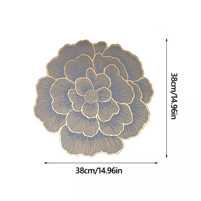 Jogo americano de flores de luxo, jogo americano redondo, mesa de jantar, cozinha, decoração de mesa de casamento