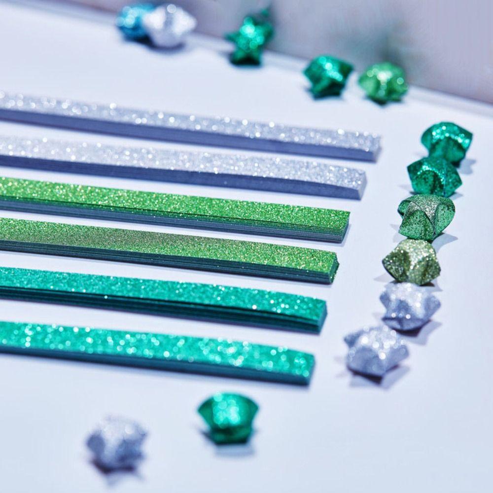 Glass Bottle Glitter Origami Stars Paper Strips Paper Star Shiny Lucky Star Paper Folding Strips String Lights Decorative Paper