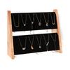 Practical Elegant Necklace and Bracelet Display Stand Natural Sturdy Wood Craft Supplies Show Fixtures Household