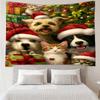 Christmas-Dog Print Tapestry, Backdrop, Easy Setup, Ideal for Bedroom, Office & Living Room, with Aesthetic Wall Hanging Decor.