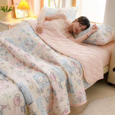 Colcha de Verano Acolchada, Nueva Floral Individual y Doble Persona Suave, Respetuosa con la Piel, Transpirable y Cómoda Colcha para Aire Acondicionado