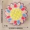 Chenille Heart & Flower Embroidery Patch with Adhesive Backing