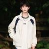 Outdoor men's coat autumn new fashion trend brand student jacket green insert color stand collar shirt men's single coat