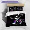 3pcs Custom Name Cartoon Michael Jackson Bedding Set Duvet Cover Closure Includes 1 Duvet Cover & 2 Pillowcases for All Seasons Bedroom Decor