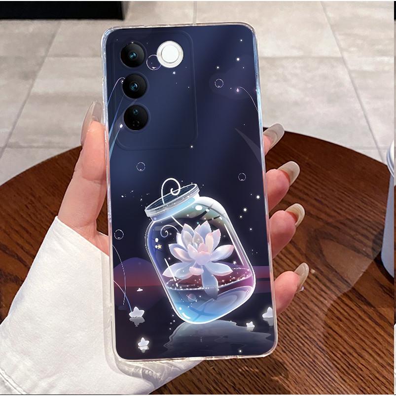 Case For Vivo V25e LATAM V27e V27 V 27 Pro 5G Casing Cute Love Heart Rabbit Funny Cover Clear TPU Silicone Soft Shell Phone Case