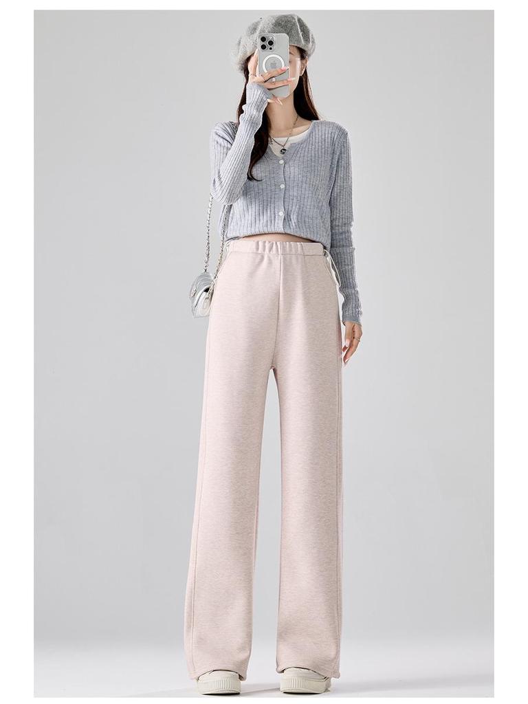 Trendy Maternity Drawstring Gray Pants: Wide-Leg and Narrow Straight-Leg Options for Spring and Autumn