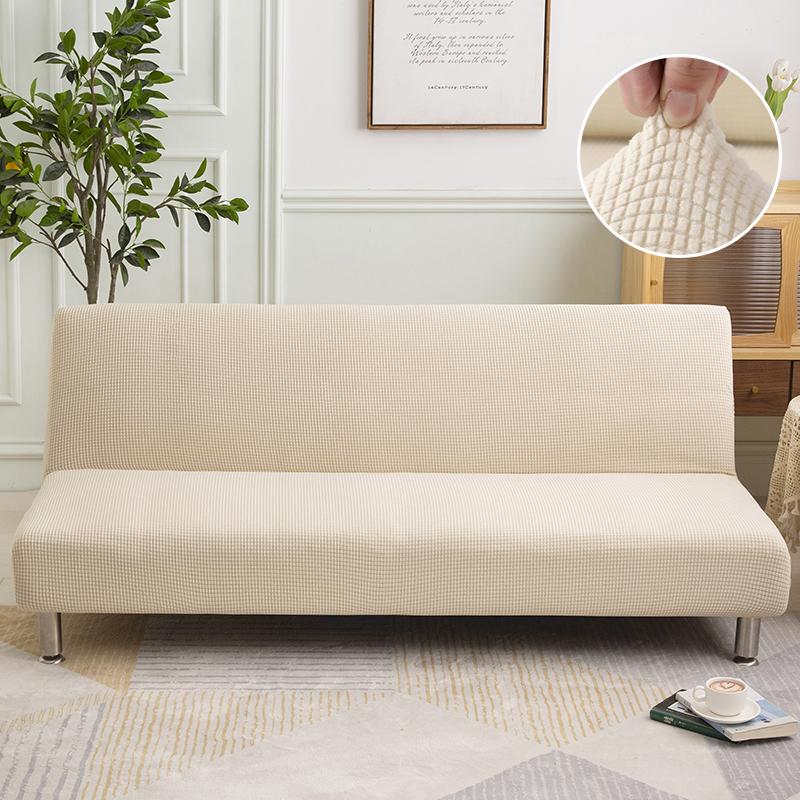 Jacquard Futonbezug Dehnbarer Armloser Sofabezug Weicher Futon-Überwurf Mit Elastischem Boden Dicke Sofa-Bett Möbel-Schutz 1 Stück S 120-150cm