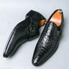 New Brand Designer Gentleman Alligator Pattern Chelsea Shoes for Men Monk Strap Loafers Formal Wedding Dress Homecoming Footwear