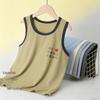Children's Summer Lycra Cotton Tank Top - Boys' Wide Shoulder, Teen/Youth, Loose Fit