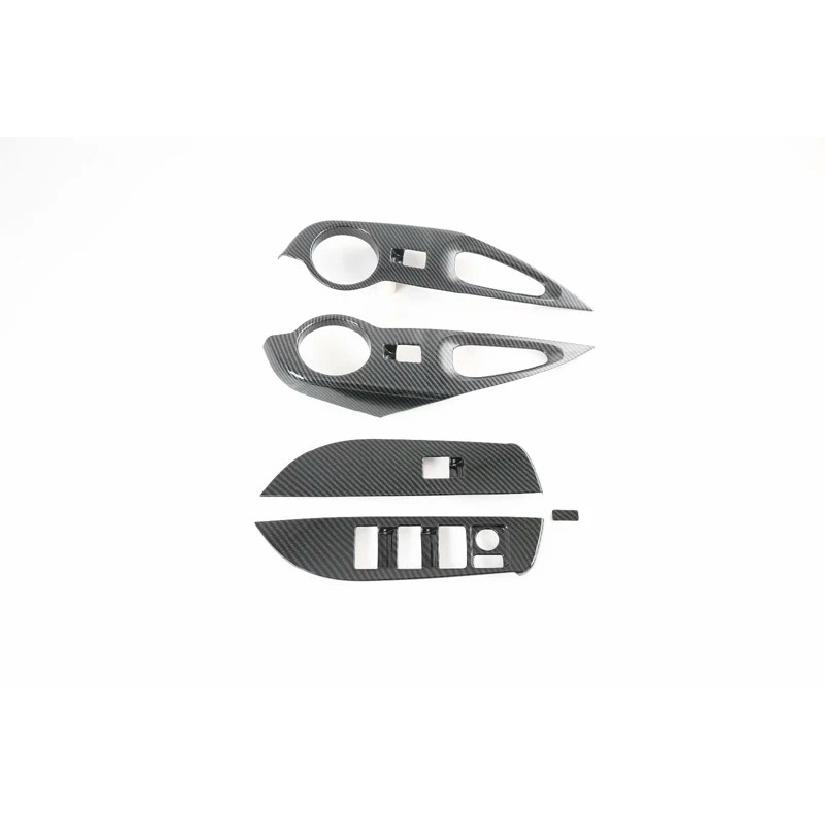 For Toyota Corolla Cross (XG10) Carbon Fiber Style Door Window Armrest Cover Switch Panel Trim Molding Garnish