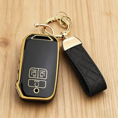 TPU Key Fob Case Cover with Keychain for Kia Carnival 4th Gen K5 Sportage R Stinger Sorento Cerato 7 Buttons Remote Key Shell