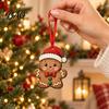 Decorative Wooden Crafts Christmas Tree Pendants with Red Rope, Cute Cartoon Hanging Ornaments Gifts for Family Holiday Home Decoration, Fireplace And