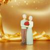 Romantics Loving Elderly Couple Figurine Resins Anniversary Statue Valentines Day Figures Gift for Parent Grandparents