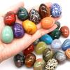 10pcs Energy Stone Natural Polished Stone Egg Mini 22x30mm Easter Decoration Egg DIY Random Pattern Egg Craft Garden