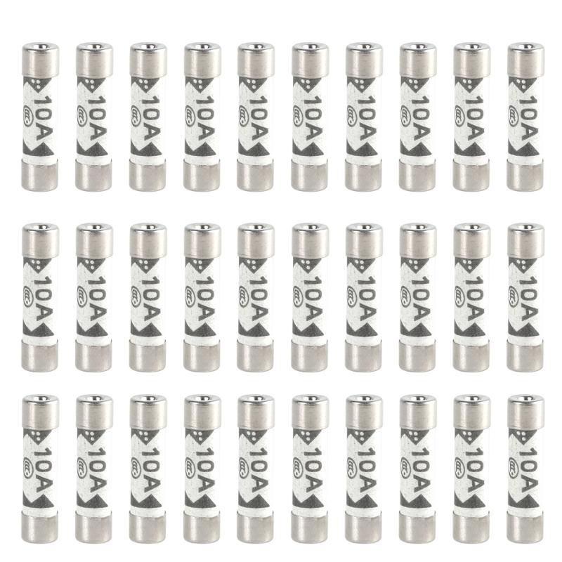 

Pack Of 30 10A Fuses High Sensitivity Fuses set Ceramic Tube Fuses Simple Installation for UK Plugs & Fused Outlets 1