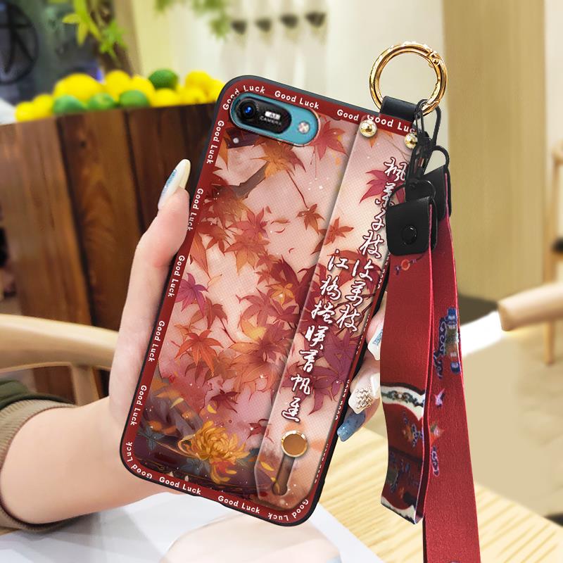 Elderly lady Kickstand Phone Case For Itel A25/A35/A25 Pro Lanyard Anti-knock Silicone Fashion Anti-dust Wristband Ring