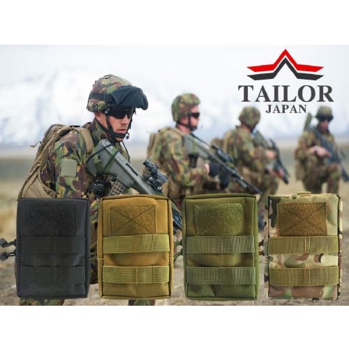 TAILOR JAPAN Airsoft Pouch, Tactical Pouch, Military Pouch, Utility Pouch, Waterproof, MOLLE Compatible, Smartphone Compatible, Selected Premium Nylon