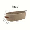 1pc Oval Woven Bathroom Storage Basket, Multifunctional Desktop Organizer, Toilet Paper Holder, Toy Storage Basket