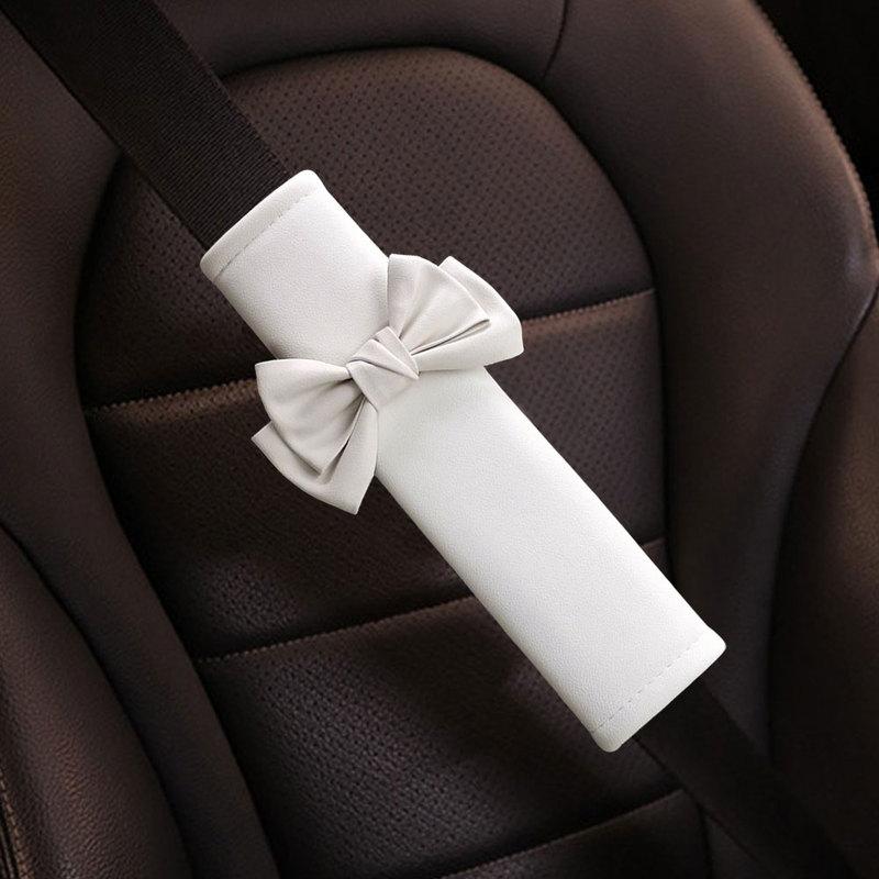 1pc Bow Tie Shoulder Pad Car Seat Belt Small Interior Decoration Protection Cartoon Creative Insurance Cover Car Accessories