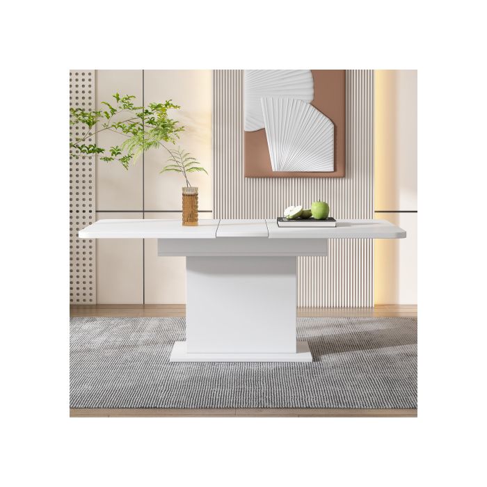 Table de salle à manger extensible - MUVOE - Blanche - Multifonctionnelle - Design élégant - Montage rapide