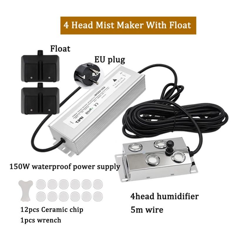 2/4/6/8/10/12 Cabeças Industrial Ultrassônico Criador de Névoa Nebulizador Aço Inoxidável Umidificador de Ar Pulverizador de Névoa para Jardim