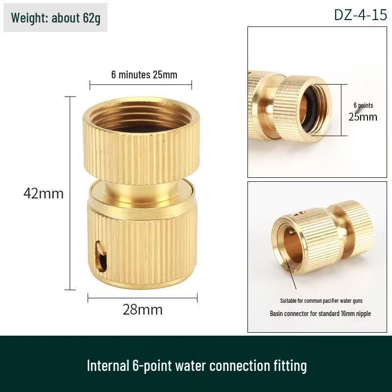 Kupfer 4-Punkt-Gewinde Standard-Wasserrohrgelenk für Waschmaschine und Autowaschpistole