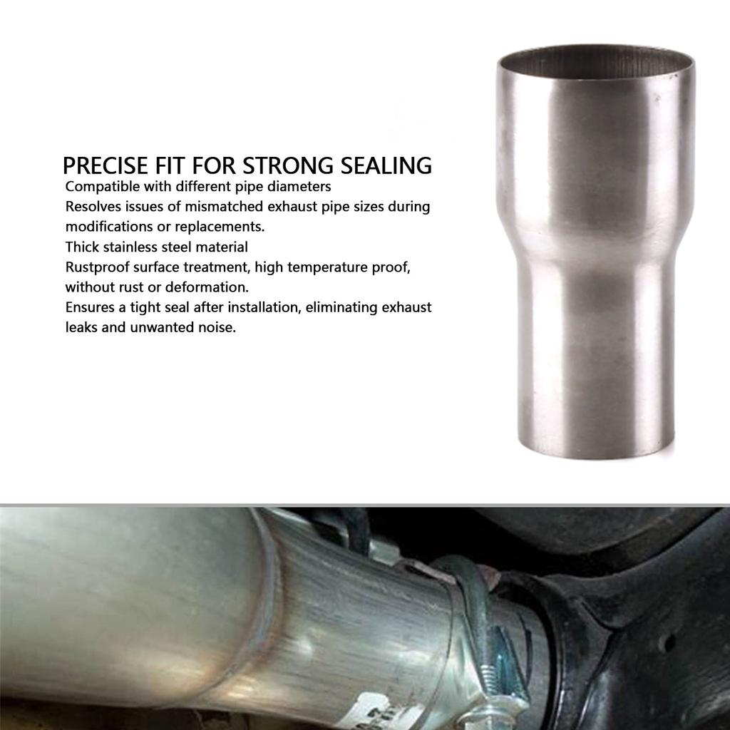 Exhaust Adapter Coupler 51mm 201 Stainless Steel Exhaust Pipe Reducer Connector for Vehicles 51mm To 63mm