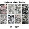 8Sheet Y2K Dark Gothic Dreamcore Collage Retro Atmosphere Die-Cut Stickers Diy Journal Materials Diary Junk Journal Stationery