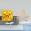 Nordic Minimalist Palm Leaves Cheese Clock Creative Acrylic Wall Art Quiet Hanging Decor for Office