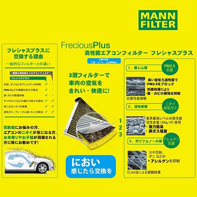 MANN FILTER Honda Freshus Plus Air Conditioner Cabin Filter for Japanese Vehicles (FP21003)