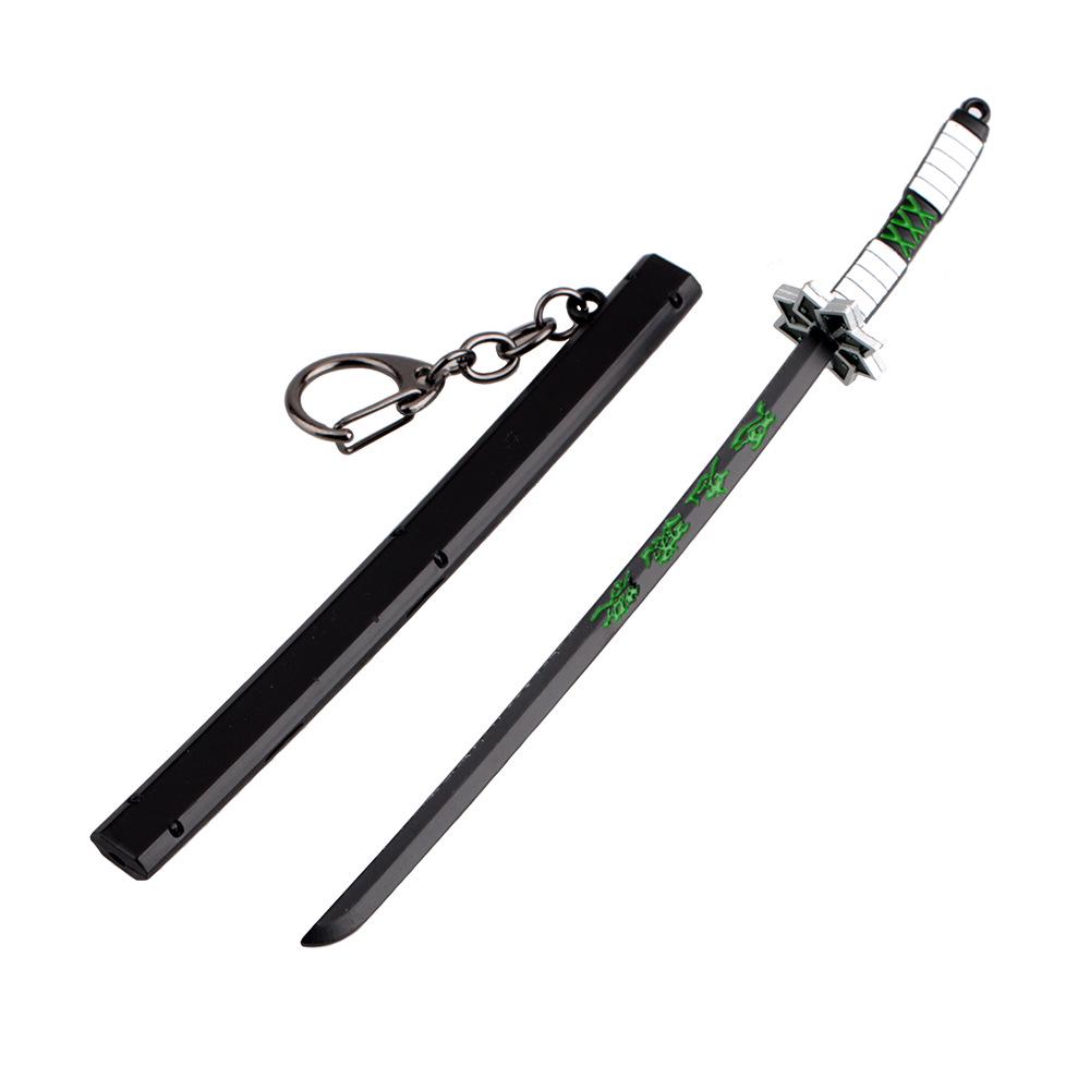 Anime Sword Shape Keychain Cartoon Blade of Ghost Keyring Model Cosplay Jewelry Accessories