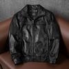 New Gang Flight Jacket Genuine Leather Mens Coat Autumn Loose Fit Large Size Outerwear