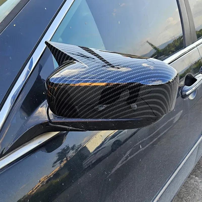 For Honda Accord 7th 2003-2007 ABS Carbon Fiber Car Rearview Side Mirror Cover Wing Cap Exterior Door Trim Adhesive Sticker