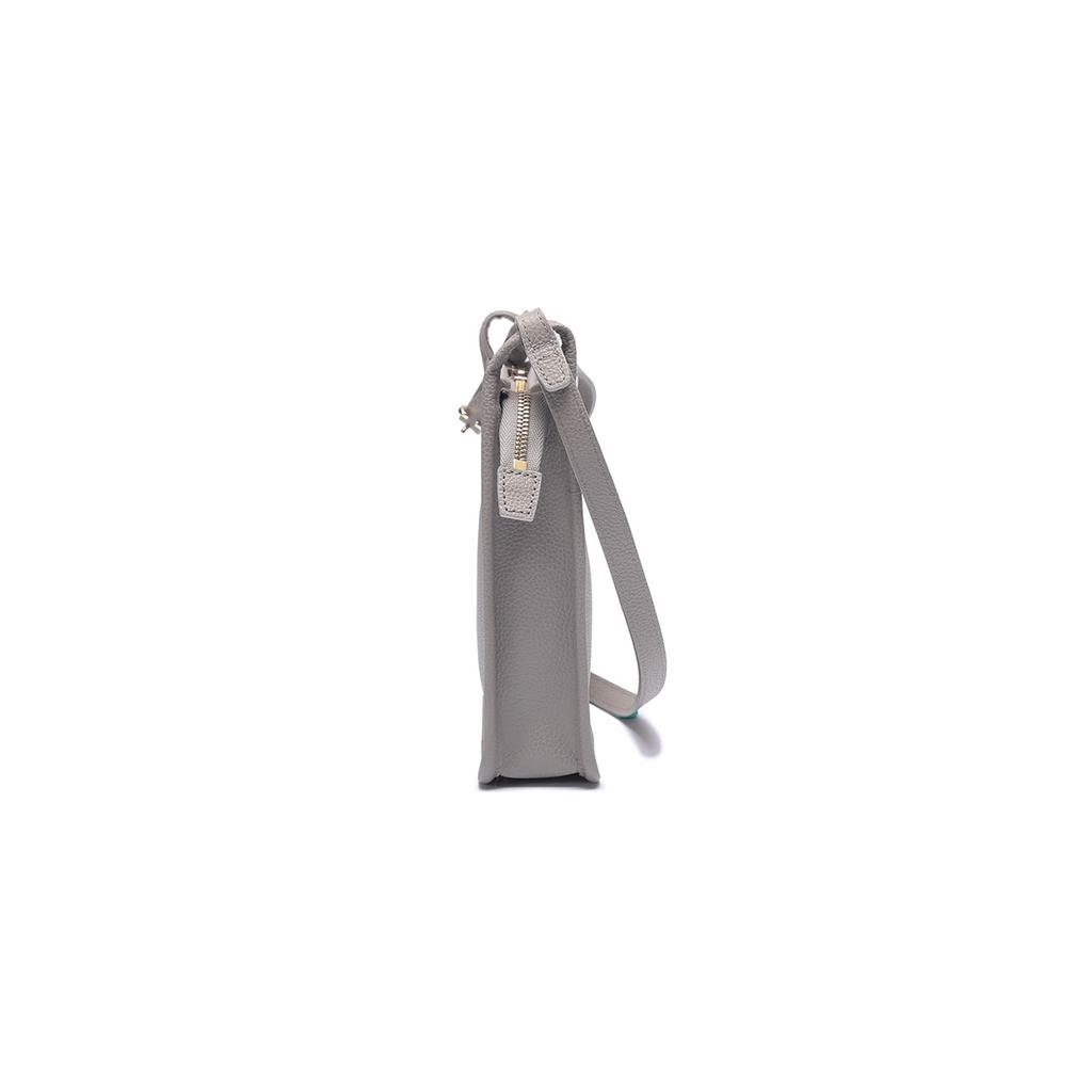 Longchamp Le Foulonné 20 Leather Zipper Shoulder Crossbody Bag Small Women Bags Dove-Gray 10138021P55