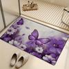 1 stk Lilla Blomstermønster Sommerfuglmønster Gulvmatte Moderne Kjøkken Løper Sklisikker Fargerik Innendørs Teppe, For Hjem Bad Soverom Stue Dekor