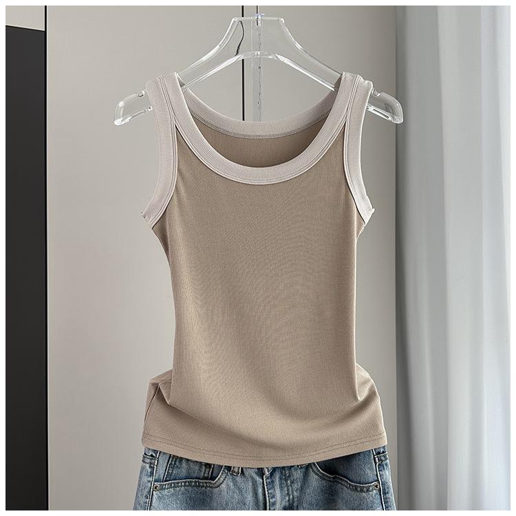 

Casual Cami Tank Top Modal Cotton Ribbed Sleeveless Inner & Outer Top Versatile Everyday Stretchy Slim Base Layer Soft Fabric Inner And Outer Wear Top 2XL