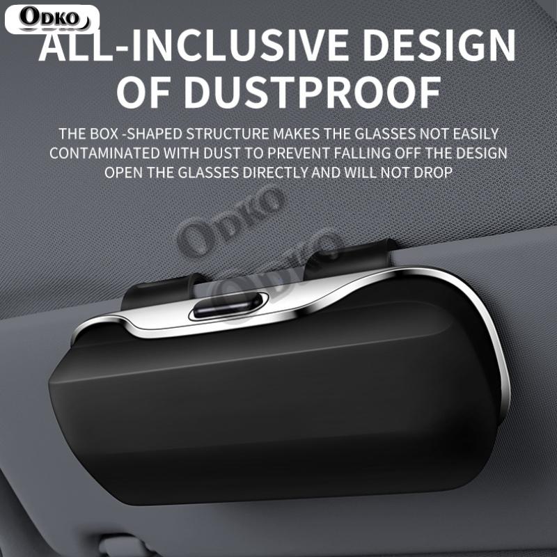 Press Switch Car Sun Visor Glasses Box for Renault Captur Koleos Kadjar Arkana Megane Dacia Duster Clio Sunglasses Storage Case