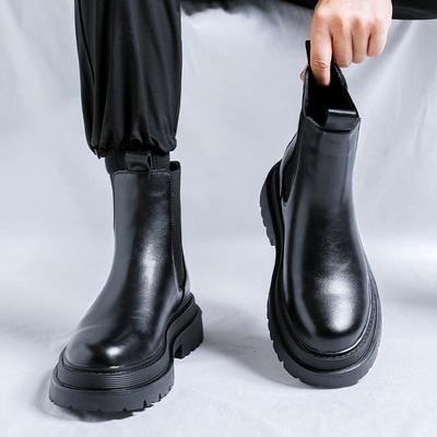 Moda hombre botas de moto altas cuero original negro zapatos bota otoño invierno vaquero punk rock vestido fresco chelsea botas hombre