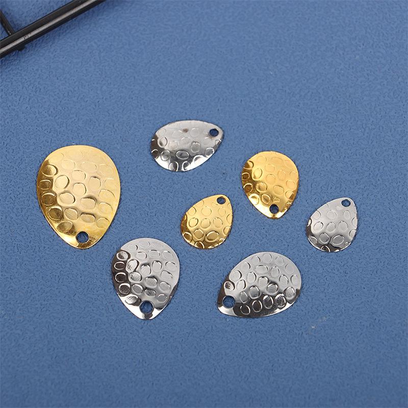 20Pcs Fishing Spinner Blades Metal Waterdrops Shape Spoons Plaice For Tackle Craft Bait Tool Lure Diy Hard Bait Accessories