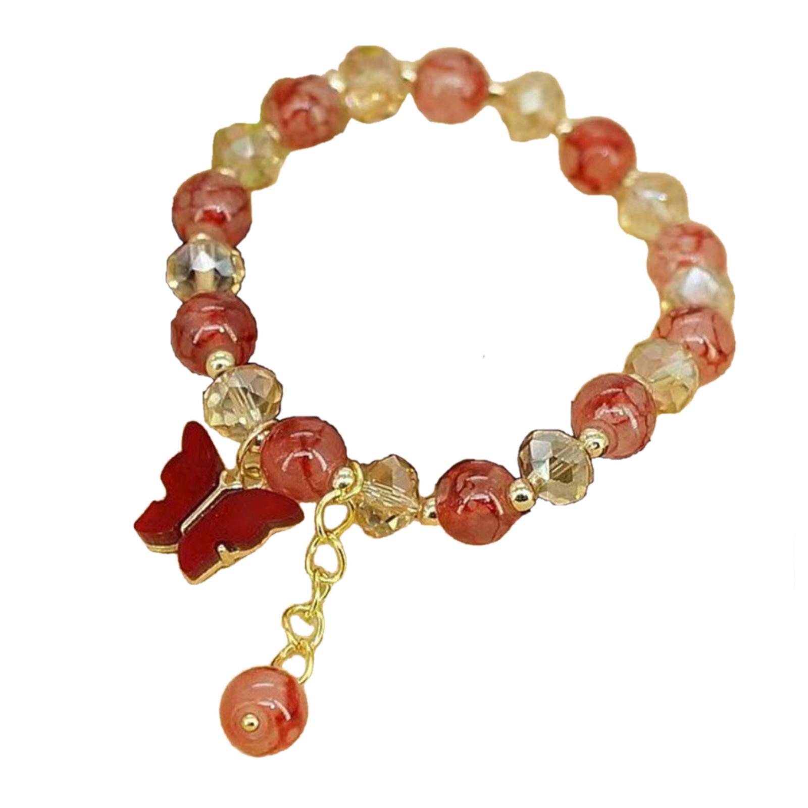 

Модный браслет из бисера с кристаллами в виде бабочки для женщин и девочек, цепочка из искусственного нефрита, богемные украшения с шармами 6