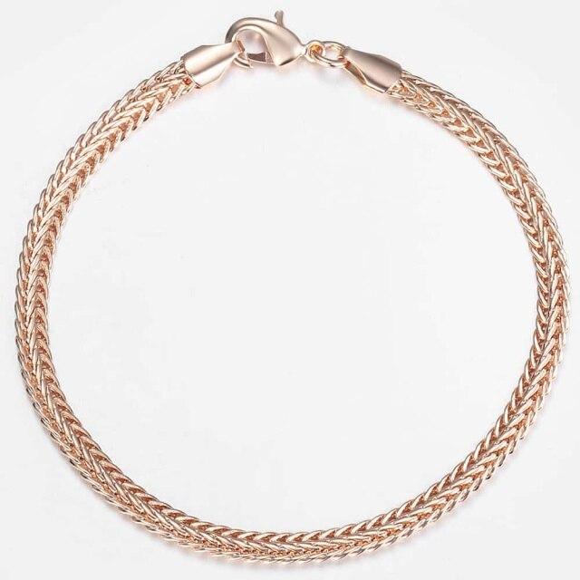 

Wrist Bracelet 2Mm Marina Stick Bead 585 Rose Gold Tone Chain Link Bracelets Graceful Women Sleek Simple Jewelry Present Present 20CmElegant Bracelets