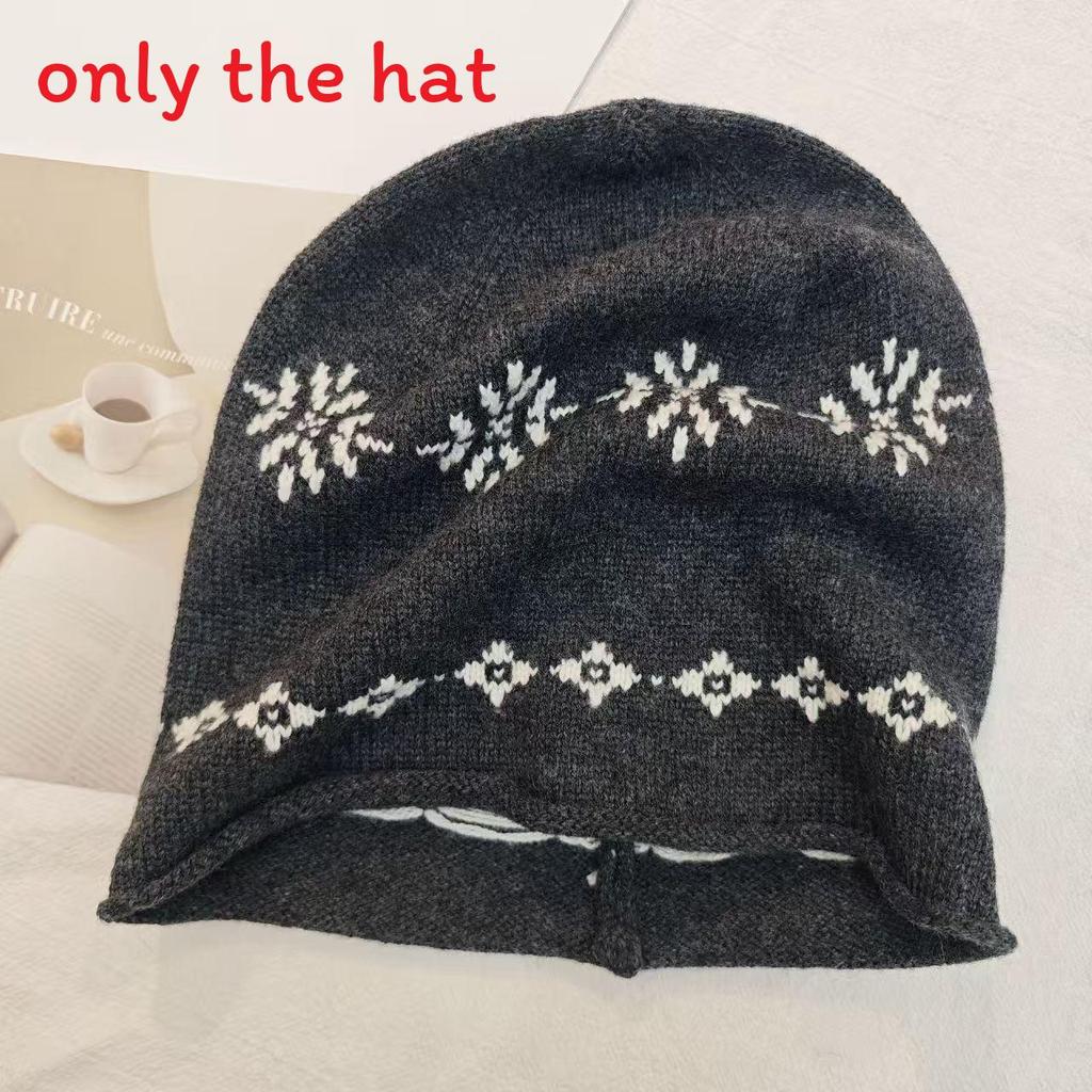 Knitted Beanie Hat For Women With Floral Pattern And Cold Weather Warmth Perfect For Autumn And Winter