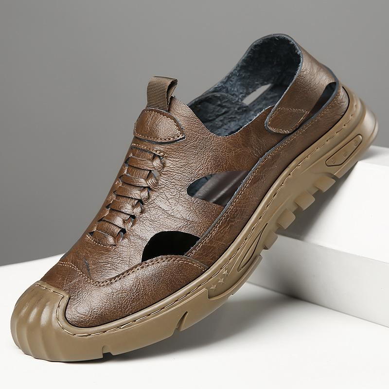 Fashion Low-top Summer New Men's Outdoor Shoes Male Sport Casual Fashion Breathable Leather Sandals Man Solid Color Designer Sandal Man